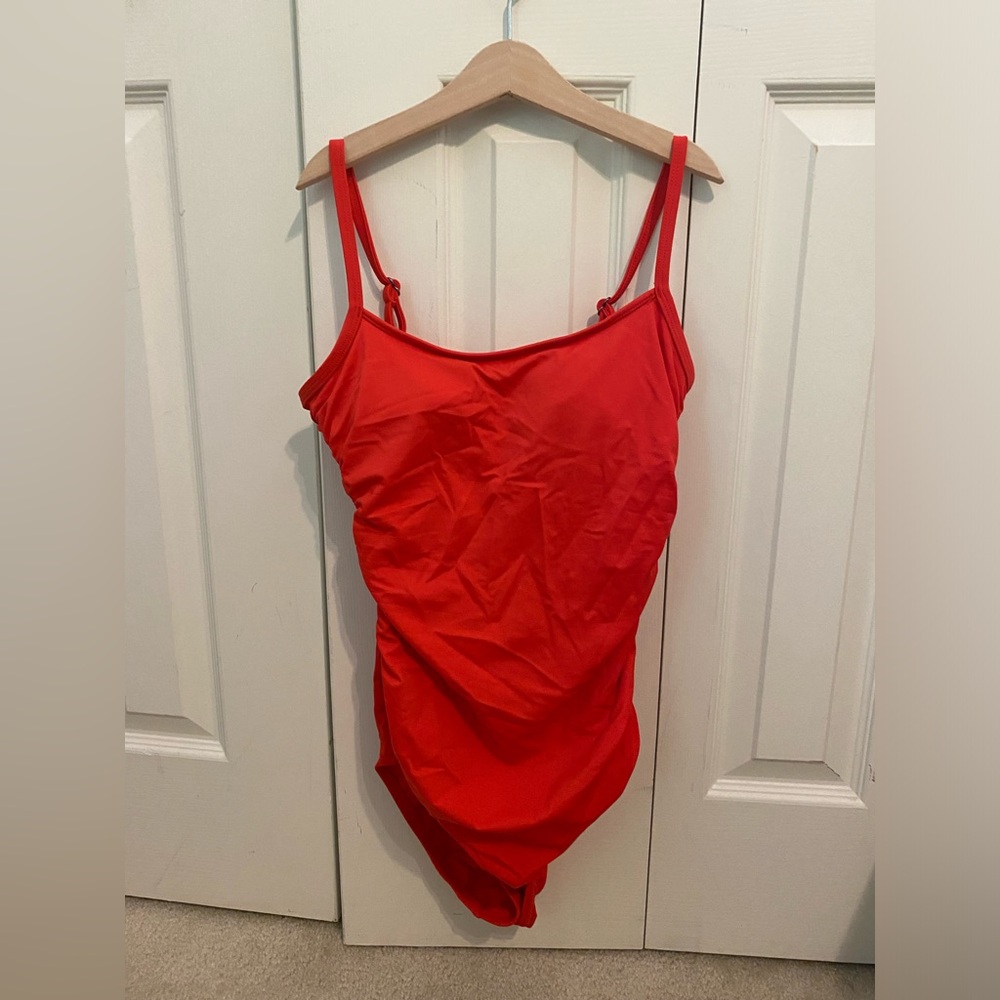 A red, Time and Tru one piece swimsuit